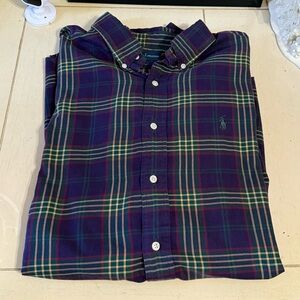 Ralph Lauren Men’s Blake Cut Size XL Deep Purple Plaid Shirt